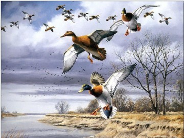  birds Oil Painting - birds migration